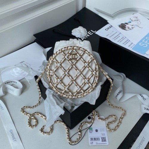 Chanel Bolso de hombro de piel de cordero AP2685 blanco