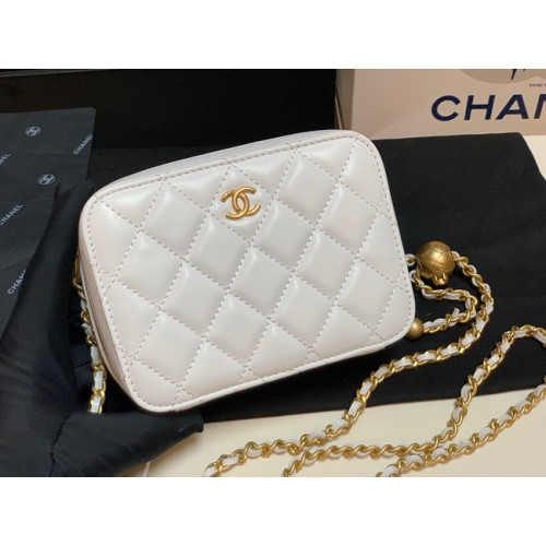 Bolso cámara Chanel Lambskin AS2463 blanco