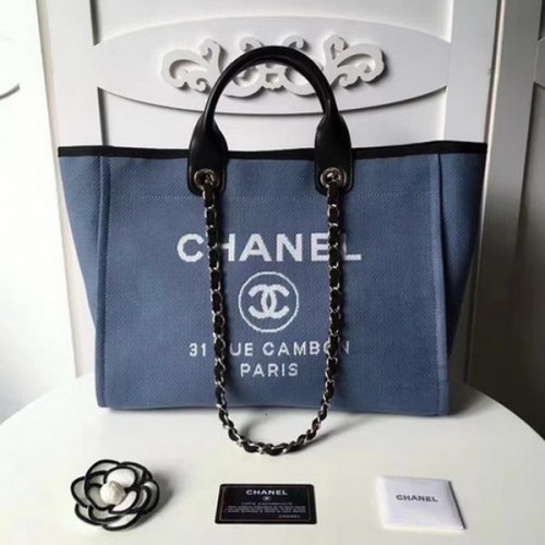 Bolso de compras grande de lona Chanel CHA1679 Royal