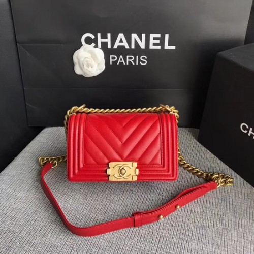 Chanel Le Boy Flap Bolso de hombro Cuero de caviar original P67085 Hebilla de oro cereza