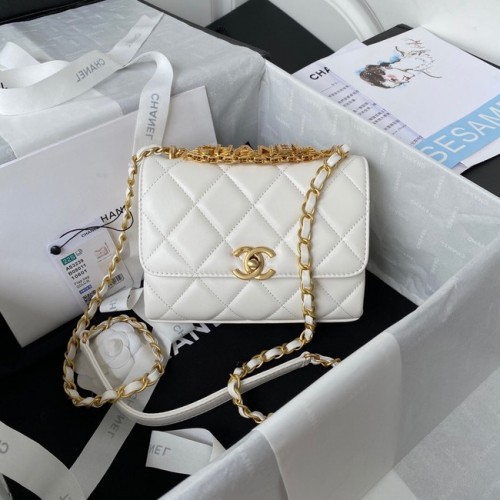 Chanel BOLSO MINI SOLAPA AS3239 blanco