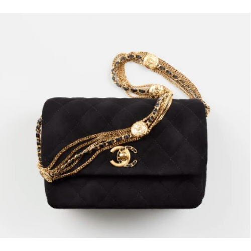 Chanel BOLSO MINI SOLAPA AS3378 negro