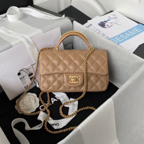 Chanel BOLSO MINI SOLAPA CON ASA SUPERIOR AS2431 albaricoque
