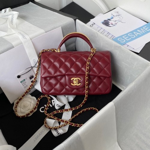 Chanel BOLSO MINI SOLAPA CON ASA SUPERIOR AS2431 rojo