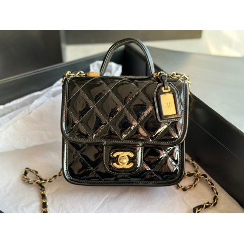 Chanel BOLSO MINI SOLAPA CON ASA SUPERIOR AS3652 negro
