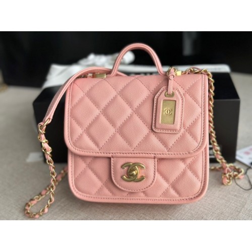 Chanel BOLSO MINI SOLAPA CON ASA SUPERIOR AS3652 rosa