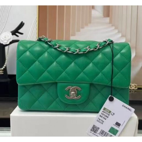 Chanel MINI Flap Bag Original Piel de Oveja 1116 Verde