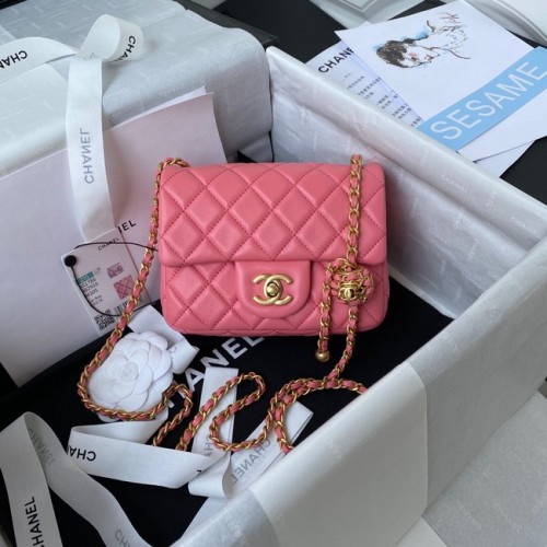 Chanel MINI Flap Bag Original Piel de Oveja AS1786 rosa