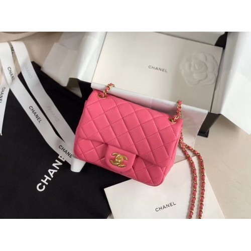 Chanel MINI Bolso con solapa Original piel de oveja AS1786 rosa