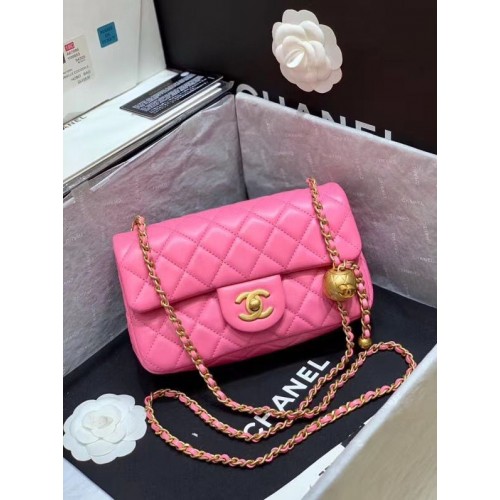 Chanel MINI Flap Bag Original Piel De Oveja AS1787 Rosa