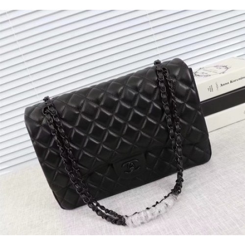 Chanel Maxi Classic Flap Bag Piel de oveja A58601 Negro