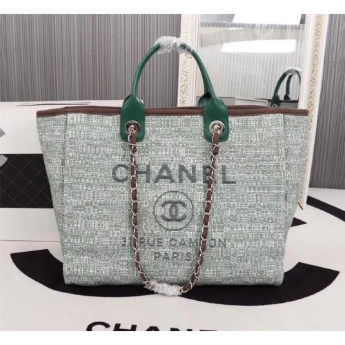 Bolso de compras Chanel Medium Canvas Tote 8099 verde
