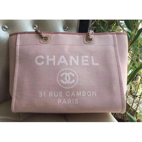 Chanel Bolso de compras mediano de lona A1679M Rosa