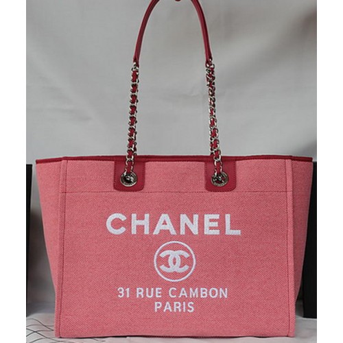 Chanel Bolso de compras mediano de lona A67001 Rosa