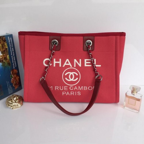 Chanel Bolso de compras mediano de lona A68045 Rosa