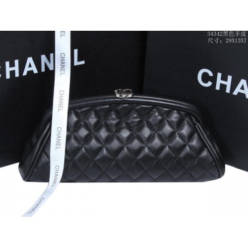 Chanel Mini Clutch Bag Piel De Oveja A34342 Negro