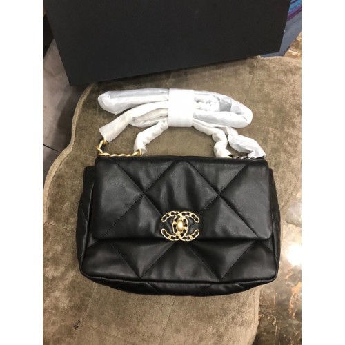 Chanel Original Leather 19 Flap Bag AS1160 Negro
