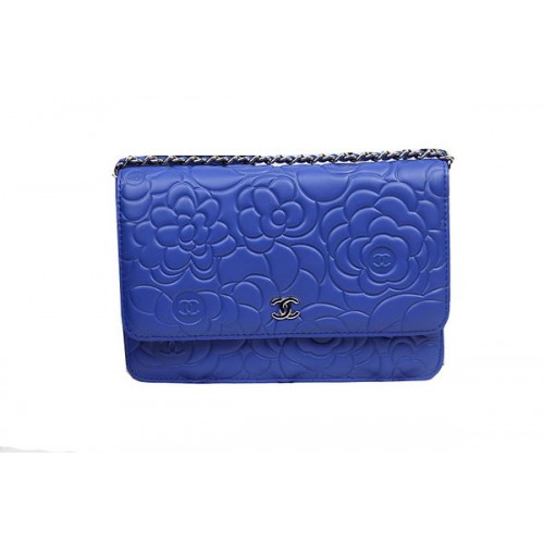 Chanel Original Camellia Leather mini Flap Bag CHA33814 Azul