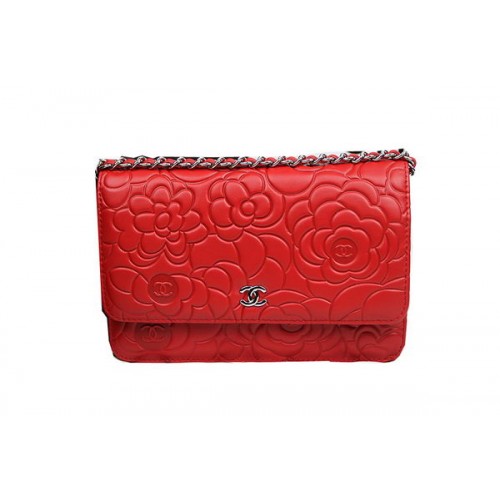 Chanel Original Camellia Leather mini Flap Bag CHA33814 Rojo