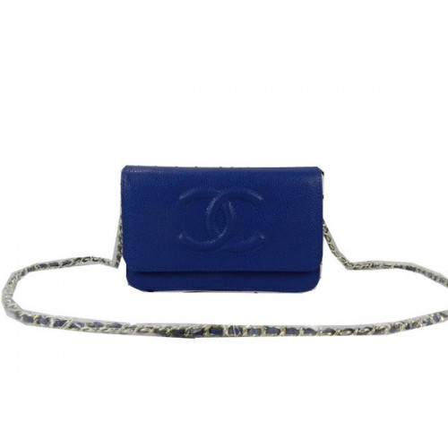 Chanel Original Cannage Patterns Leather mini Flap Bag CHA48654 Azul