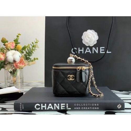 Chanel Original Caviar Leather Cosmetic Bag AP2195 Negro