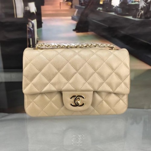 Bolso bandolera Chanel Original Caviar Leather Flap CF1116 oro Cadena dorada