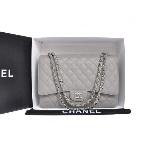 Chanel Original Caviar Leather Jumbo Flap Bag A47600 Gris