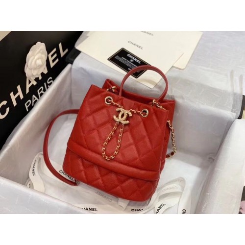 Chanel Original Caviar Leather Sac Hobo Bag 0894 Rojo