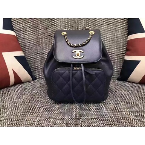 Mochila de Cuero Original Chanel CHA2590 Negro