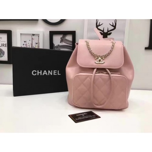 Mochila de Cuero Original Chanel CHA2590 Rosa