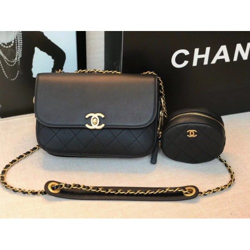 Chanel Bolso de Cuero Original C5787 Negro