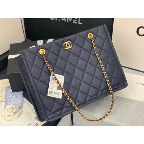 Bolso Shopping Chanel Original en Piel AS2360 Azul Marino