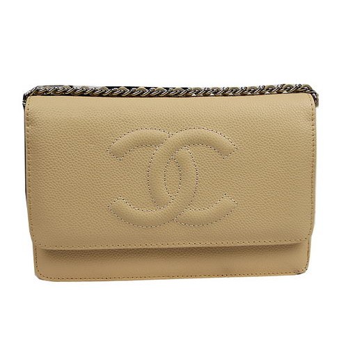 Bolsos mini con solapa de cuero original de Chanel A48654 Albaricoque
