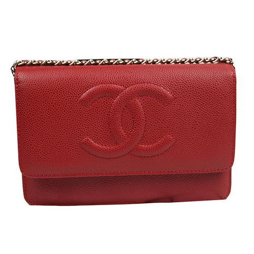 Bolsos mini con solapa de cuero original de Chanel A48654 Rojo