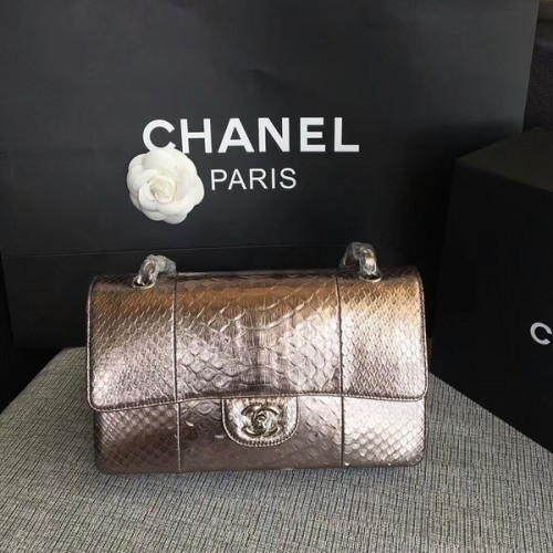 Bolso de hombro Chanel Original de piel de pitón CF1112D