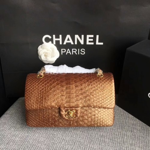 Chanel Original Bolso de hombro en piel de pitón CF1112R