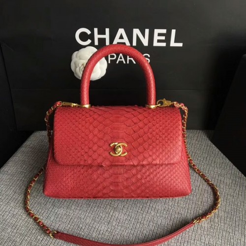 Bolso tote de piel de pitón original de Chanel 8119I