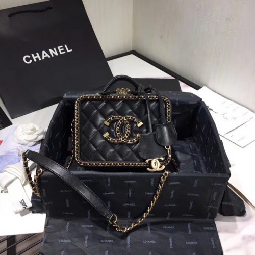 Chanel Original Small Sheepskin neceser AS1785 negro