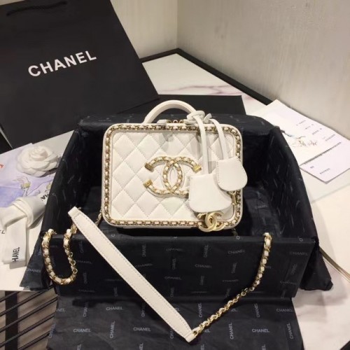 Neceser Chanel Original Small Sheepskin AS1785 blanco