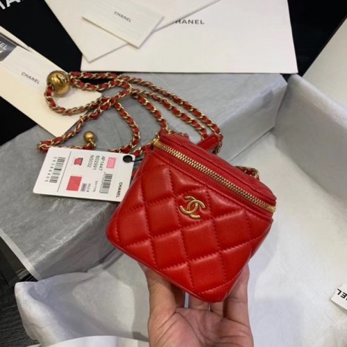 Chanel Original Pequeño bolso clásico con caja de cadena AP1447 rojo