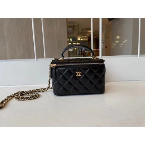 Bolso de mano Chanel Original Small classic con caja de cadena AP2199 negro