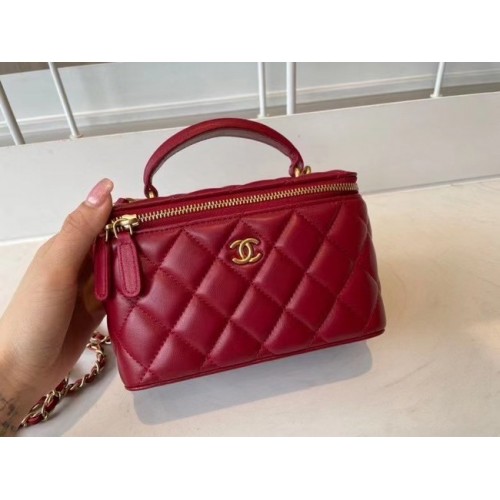 Bolso de mano Chanel Original Small classic cadena caja AP2199 rojo