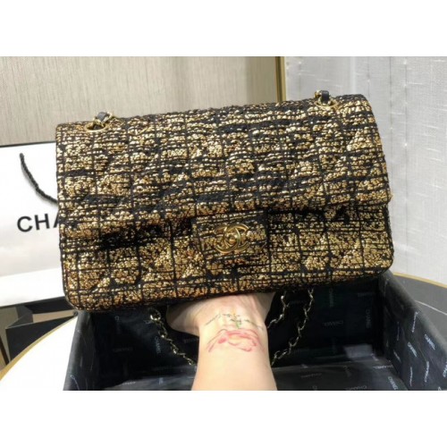Bolso con solapa Chanel Original Twill suave A01112 oro