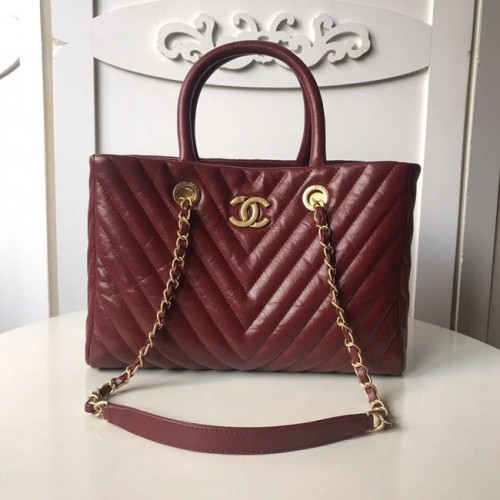 Chanel Original bolso shopping grande A57974 Burdeos