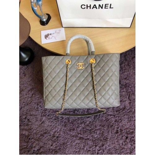 Bolso shopper grande Chanel Original Piel de becerro granulada A93525 gris
