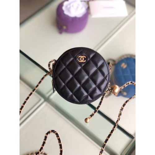 Chanel Original mini bolso de piel de oveja AS1449 negro