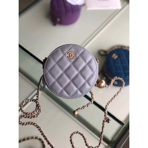 Chanel Original mini bolso de piel de oveja AS1449 gris