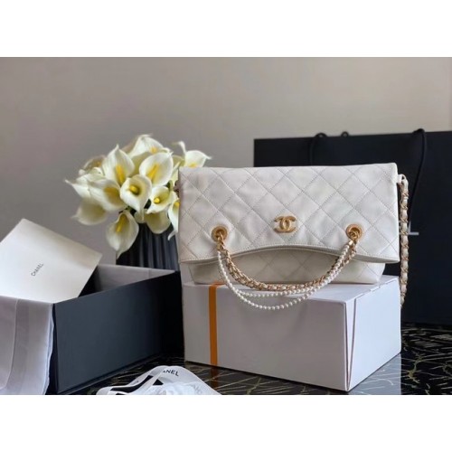 Bolso de compras Chanel Original AS2213 blanco