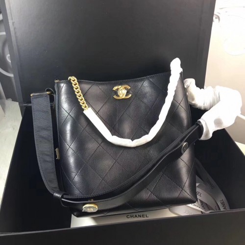 Bolso Chanel Retro Bucket Original de piel de becerro CC62358 Negro