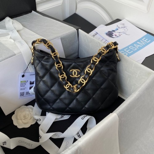BOLSO PEQUEÑO Chanel Piel de cordero Metal dorado AS3562 NEGRO